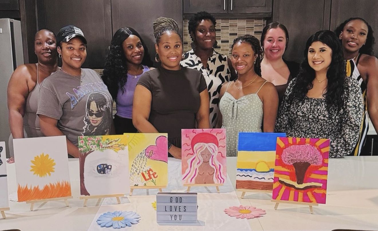 The women of Perfectly Imperfect Living together at Paint and Praise